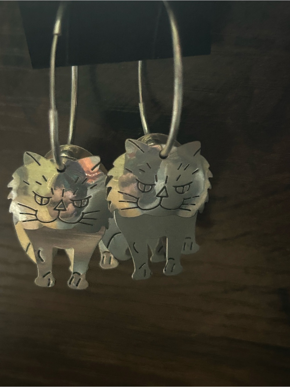 Cat Sterling Silver Hoop Earrings